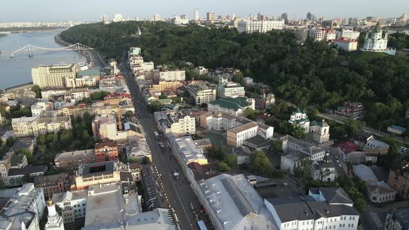 Kyiv, Ukraine. Aerial View. Slow Motion