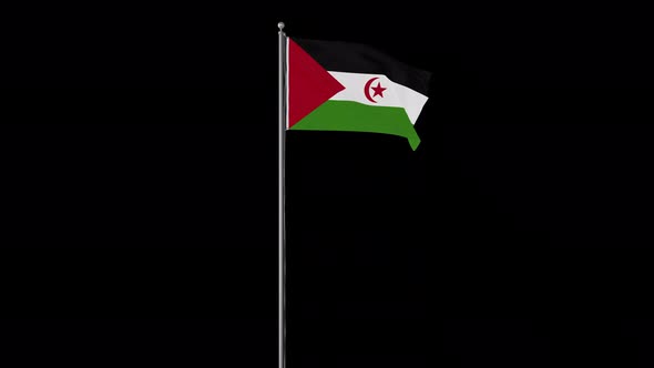 Western Sahara Flag Pole Loops With Alpha
