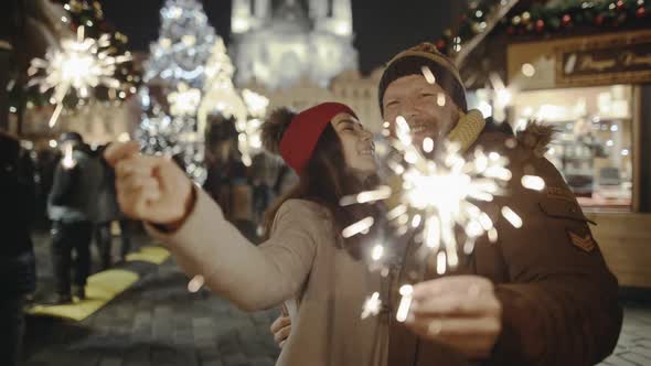 Sweethearts Kissing in the Centre of Old City