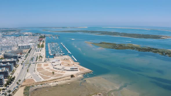 Algarve Faro district Lagoon in Portugal, Europe in the Ocean 4K