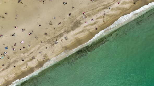 Winter Beach in Turkey Alanya Aerial View 4 K