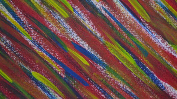 Bright and Variegated Multicolored Background of Brush Strokes