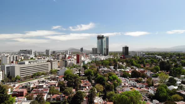 Aerial of Mexico City Skyline