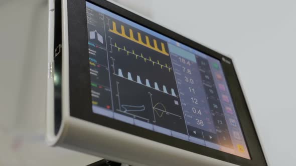 Artificial lung ventilation apparatus. Concept of the disease pneumonia, coronavirus.