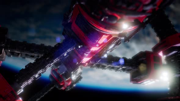 Earth and Outer Space Station Iss alt