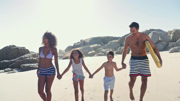 Family on beach