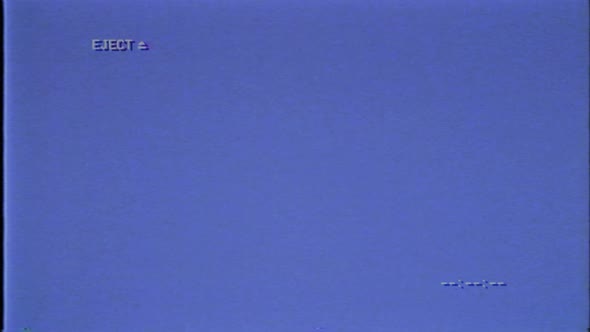 VCR Eject symbol on blue screen. alt