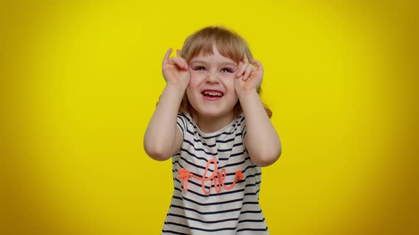 Little Bit Crazy Funny Kid Child Demonstrating Tongue Out Fooling Around Making Silly Faces Madness