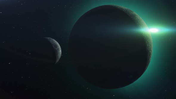 two unknown planets in space, the concept of finding new worlds in the galaxy