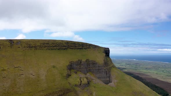 Aerial View of the Mountain Benbulbin in County Sligo Ireland