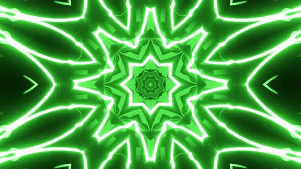 Vj Loop Green Neon kaleidoscope