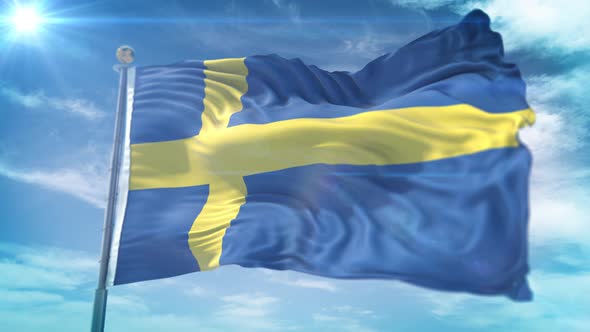 4K 3D Sweden Flag alt