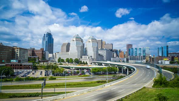 Cincinnati Skyline Time Lapse Ohio City Scape Traffic