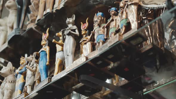 View of Egyptian Souvenirs on Market Stalls