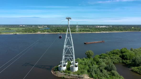 A Cable Car Over the River