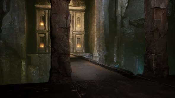 Old Stone Bridge in Underground World alt