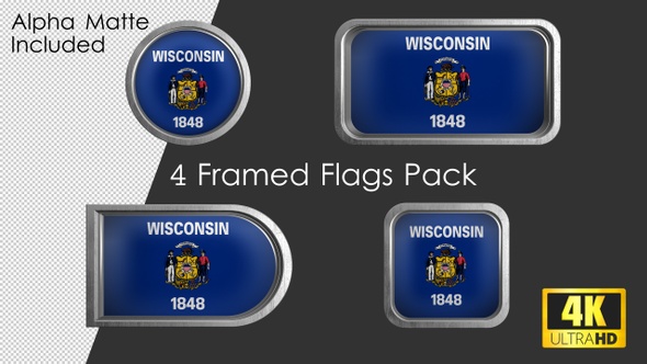 Wisconsin State Flag Framed
