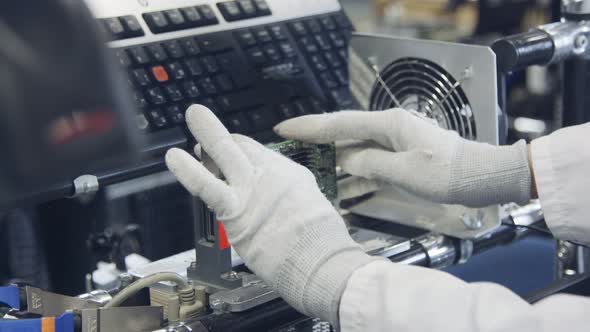 electronic equipment quality testing in a factory