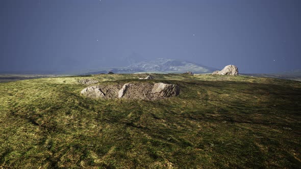 Outdoor Adventure Scenery in Mountains at Beautiful Green Summer