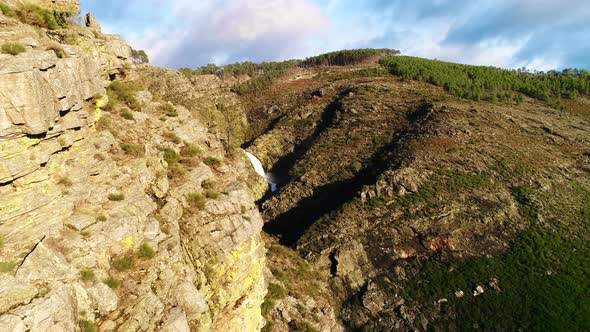 Birds Eye View of Mountains in Portuguese Countryside