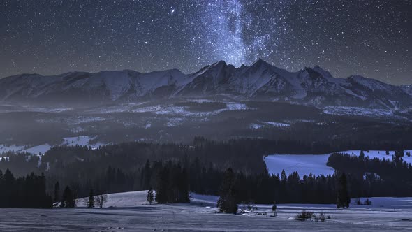 Stunning timelapse of moving milky way over Tatras in Poland