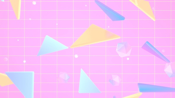 Colorful Triangles On Pink Grid