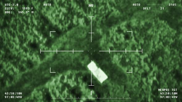 Scanning Territory And Taking Aim With Infrared Camera In Military Interface