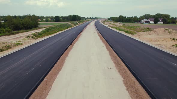 Fresh Black Asphalt Seen From the Bird's Eye Perspective