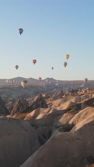 Balloons in Cappadocia Vertical Video Slow Motion