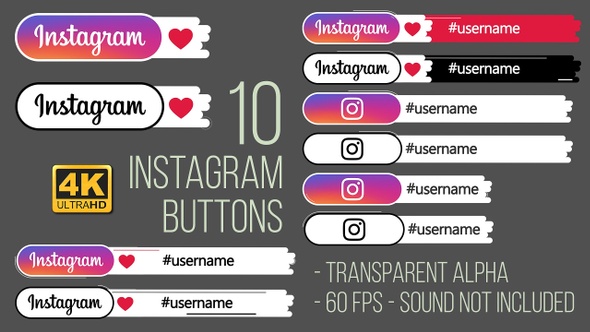 Instagram Buttons 4K alt