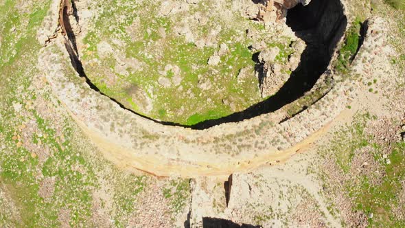 Aerial Top View Bana Cathedral Ruins (Turkey)