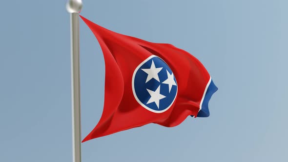 Tennessee flag on flagpole.