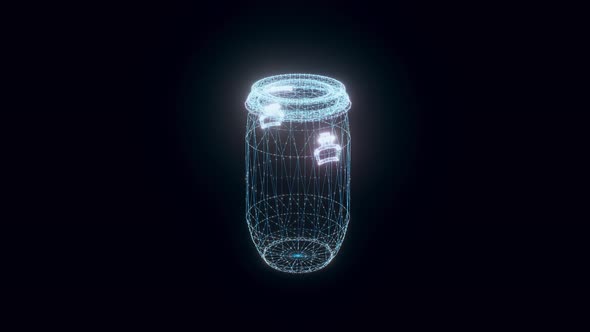 Plastic Barrel Hologram Rotating 4k alt