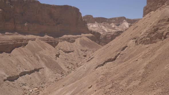 Canyon and arid mountains