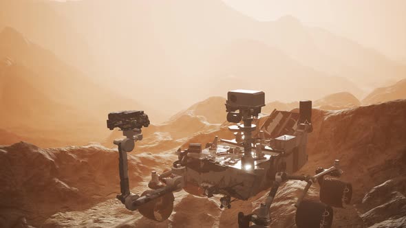 Curiosity Mars Rover Exploring the Surface of Red Planet alt