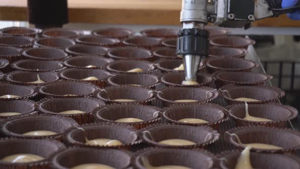 Manual Manufacture of Baked Products Muffins. Preparation of a Cupcakes Quick Bread for Baking