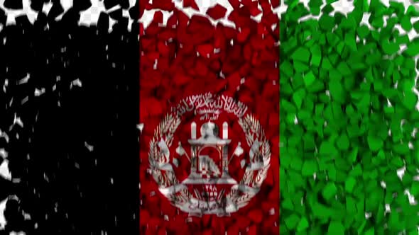 Afghanistan Flag Breaking Rocks Transition