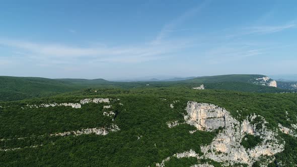 The gorges of the Ardeche in France seen from the sky