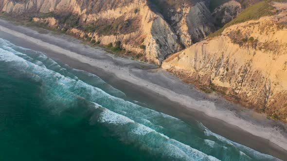 Drone Aerial video of La Jolla Glideport Beach at Sunset