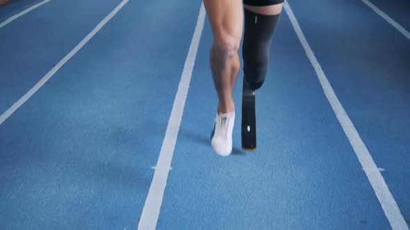 Professional Runner with Leg Prosthesis
