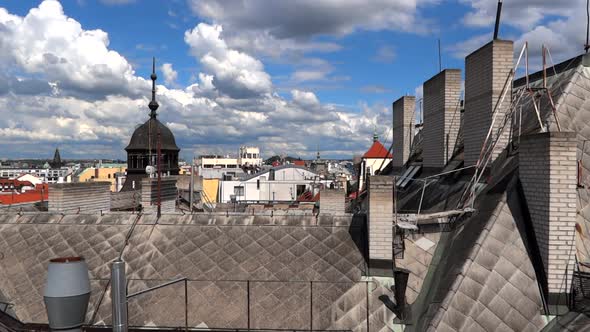 Prague City - Old Roofs and Fast Clouds - 01