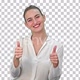 Happy excited woman showing approval hand, Alpha Channel - VideoHive Item for Sale