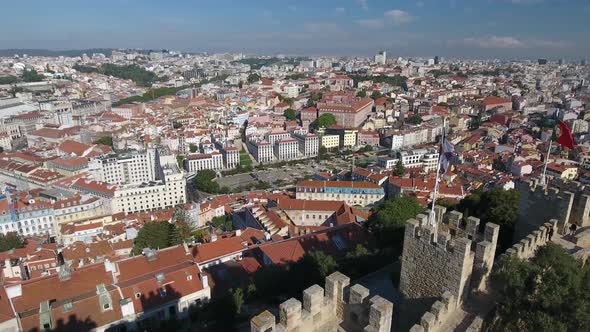 4K drone footage of Lisbon in Portugal