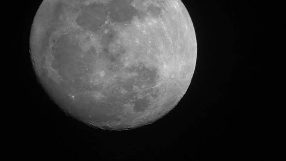 Full Moon in the Sky with Black Background