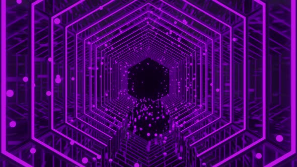 Purple Neon Lights Tunnel