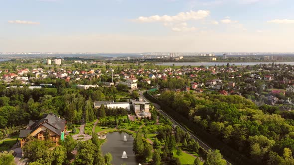 Private Mansions in a Countryside Aerial View