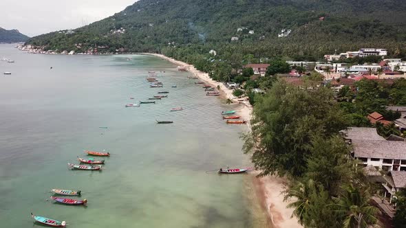 Koh tao Thailand shore seen from drone