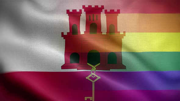 LGBT Gibraltar Flag Loop Background 4K