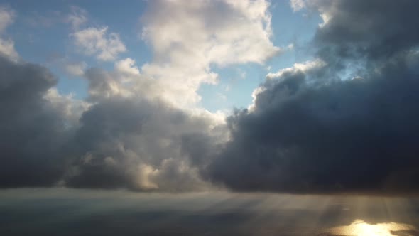 Abstract Aerial Nature Summer Ocean Sunset Sea and Sky Background