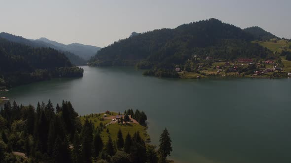 Aerial view of Colibita lake
